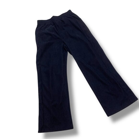 Halara Women’s Pants Blue Corduroy Sz L- Tall Elastic Waist Wide Legs Comfort Lo - Picture 2 of 11